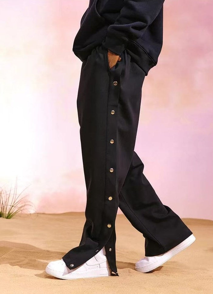 AFGK Basic Letter Casual Buttoned Pants