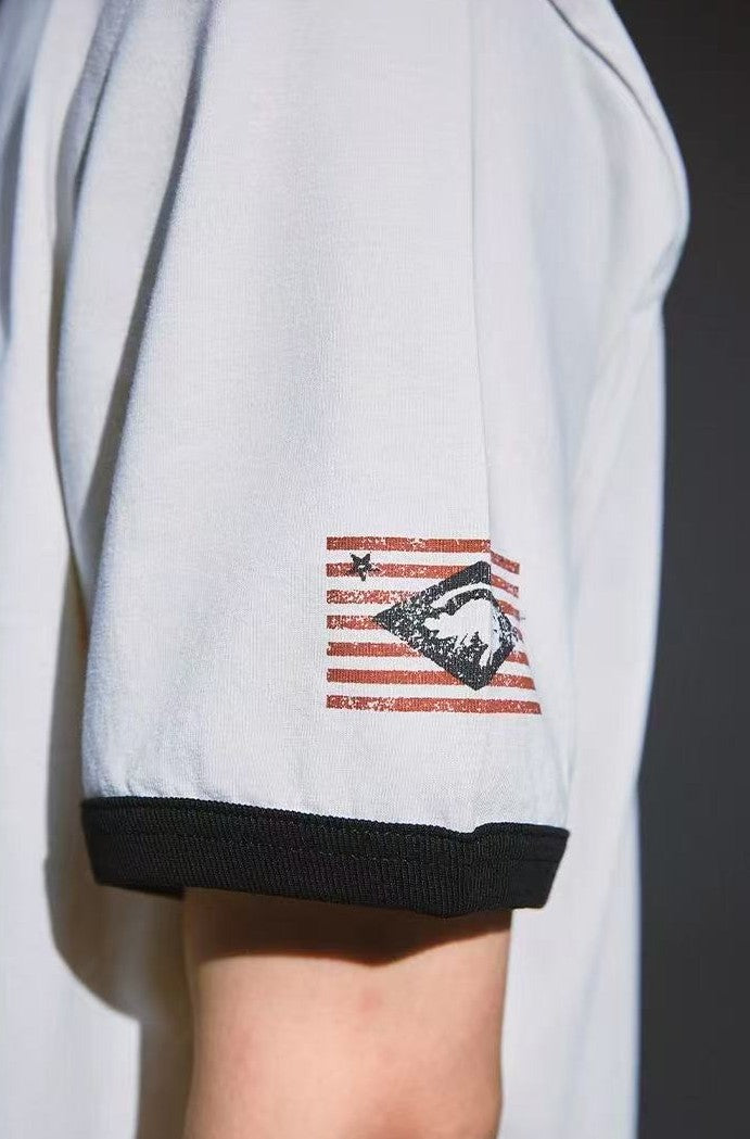 REMEDY Contrast Ribbed Short-sleeved T-shirt