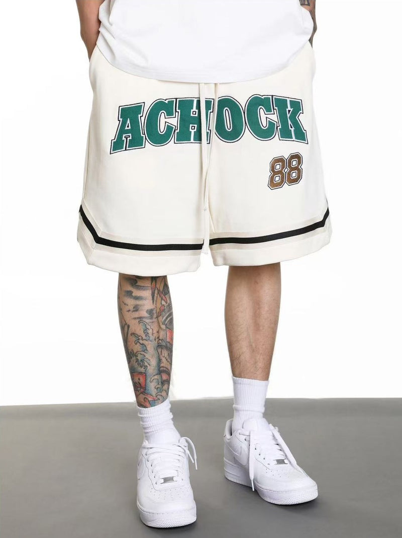 ACHOCK Logo Embroidered Drawstring Shorts