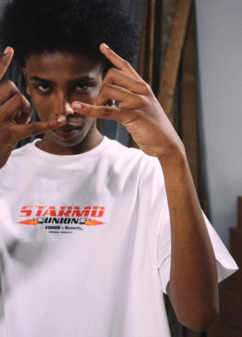 REMEDYxSTA SR Car Engine Printed Short-sleeve T-shirt