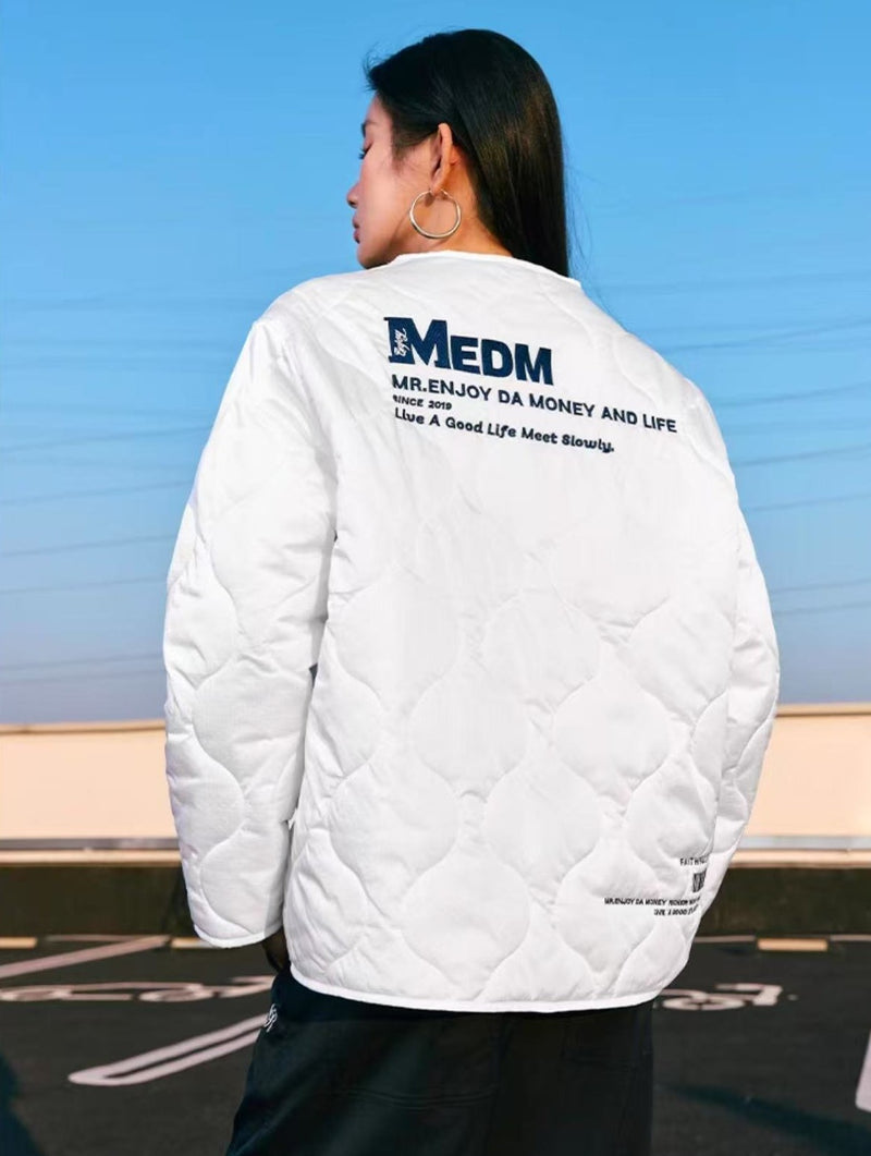 MEDM Embroidery Font Typesetting Cotton Coat