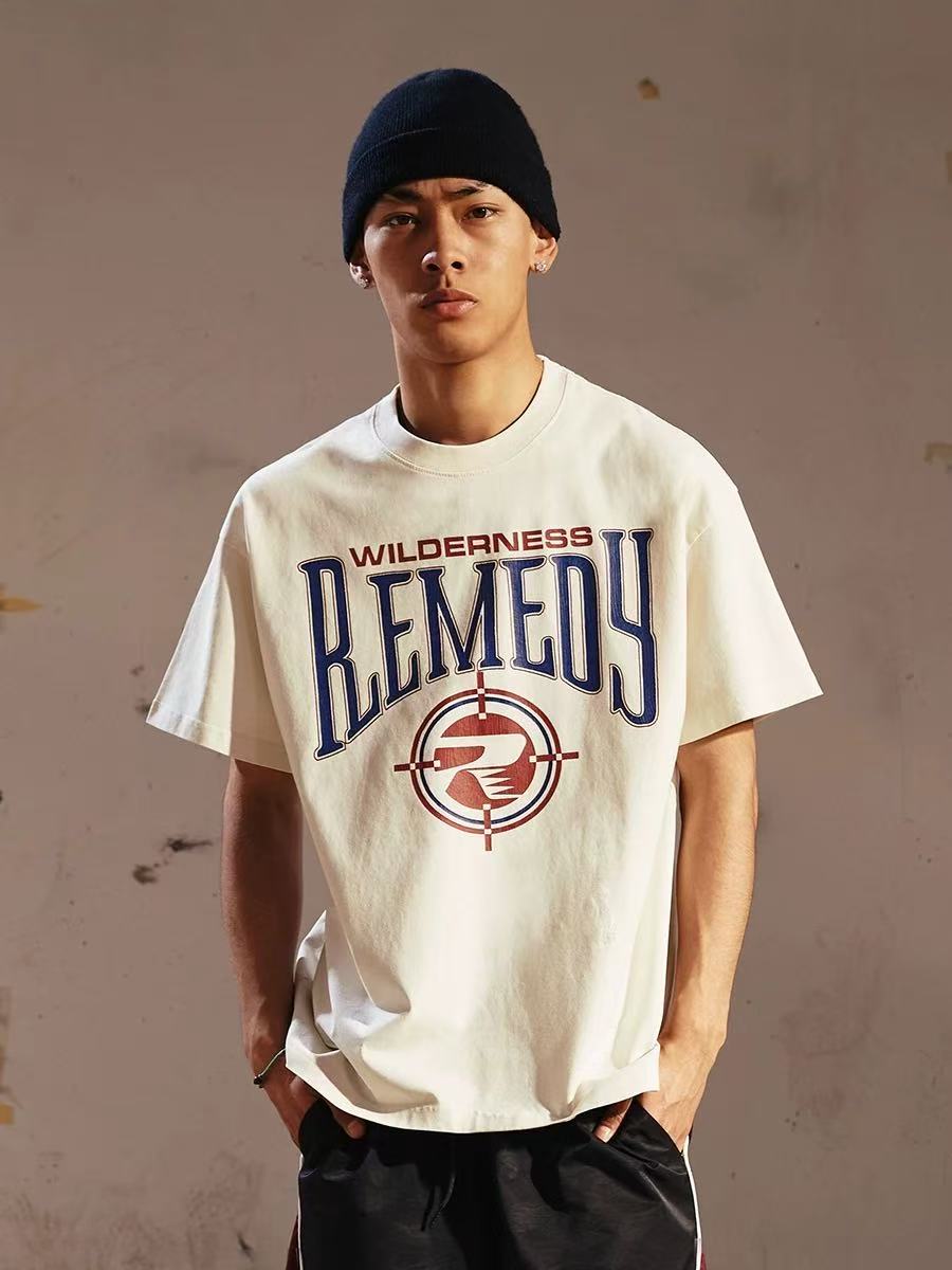 REMEDY Vintage Cowboy Logo Print Short-sleeve T-shirt