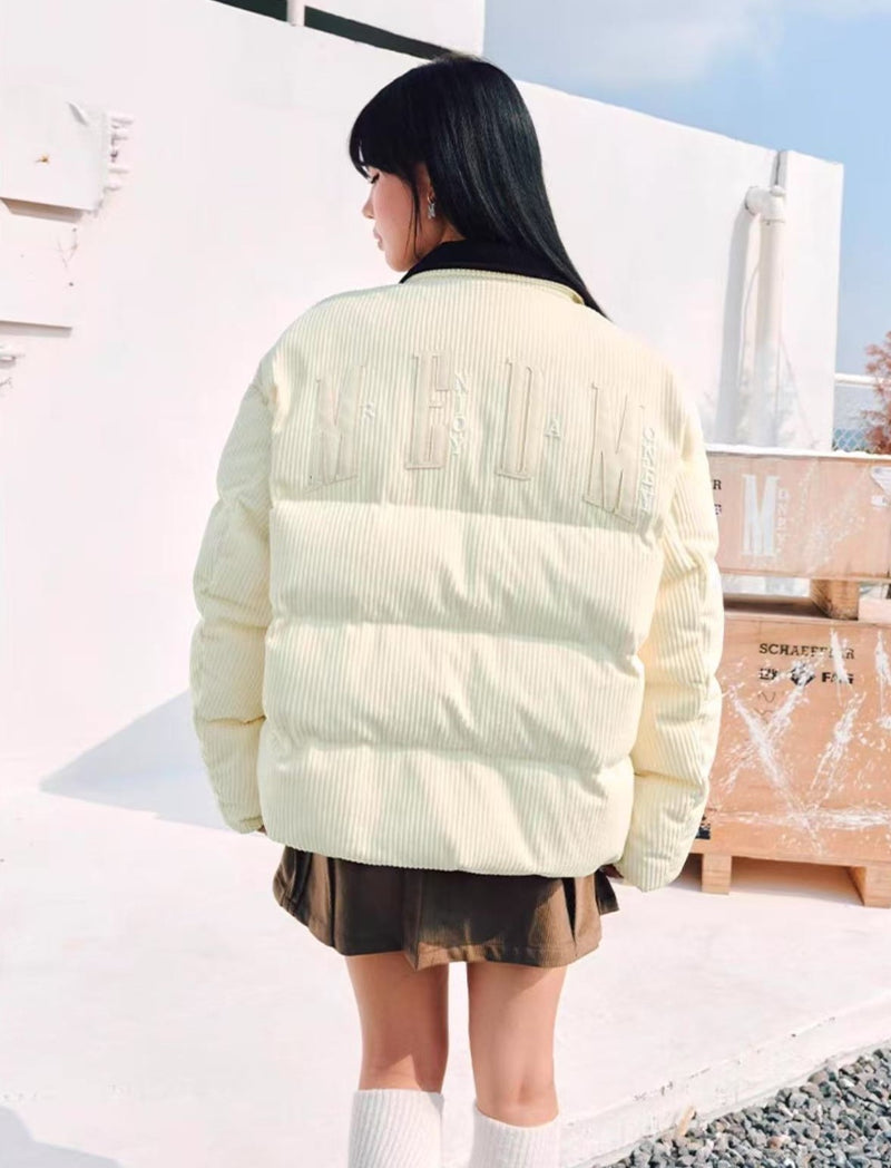MEDM Corduroy Lapel Color Block Down Jacket