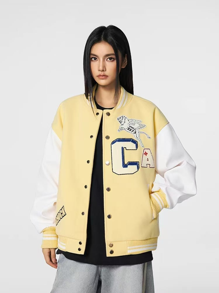 ACHOCK Simple Campus Baseball Jacket