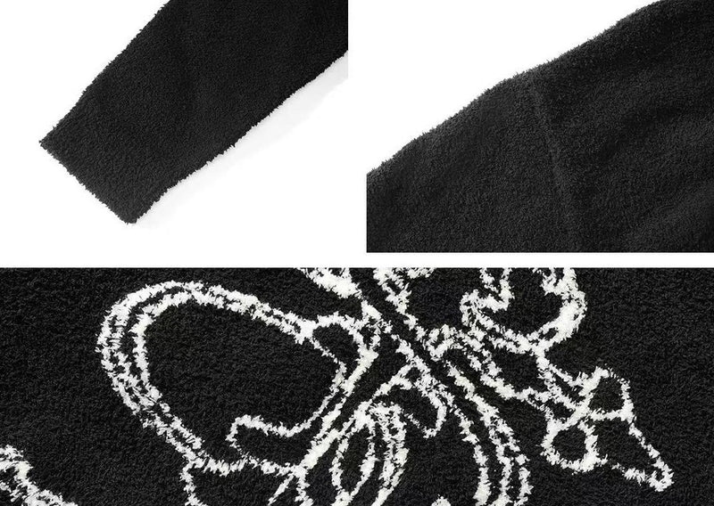 STK Logo Design Knitted Hoodie