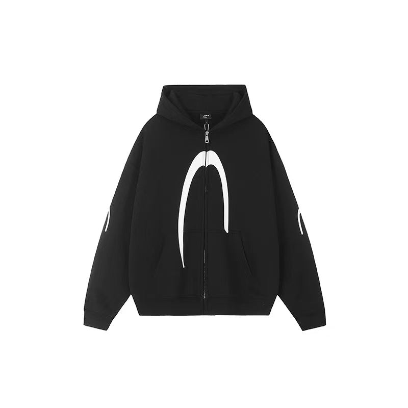 ACHOCK Hip Hop High Street Hooded Zipper Sweatshirt