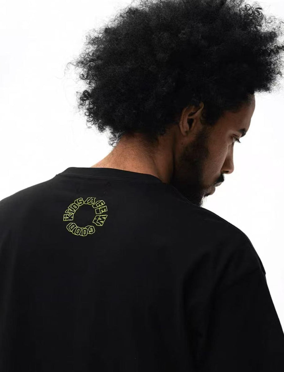 AFGK Letter Embroidered Short-sleeve T-shirt