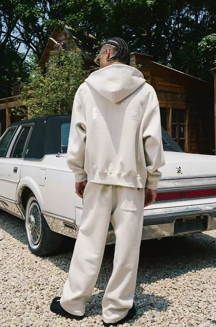 REMEDY Octagram Star Logo Print Hooded Zipper Sweatshirt