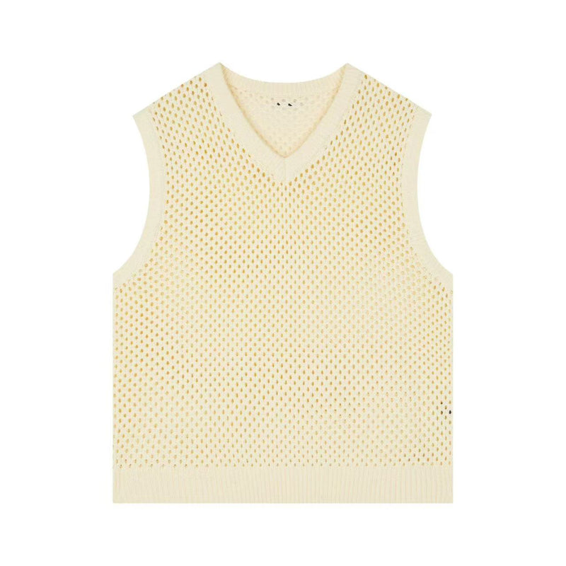 WASSUP Hollow V-neck Wool Vest