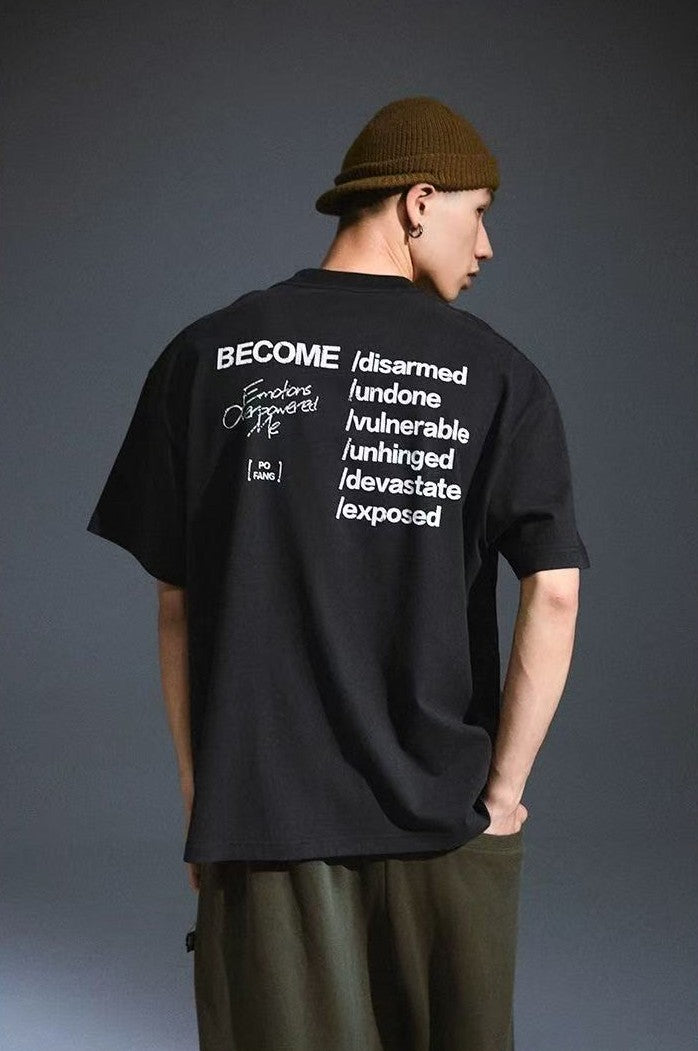 REMEDY Portrait Crackle Print Short-sleeved T-shirt