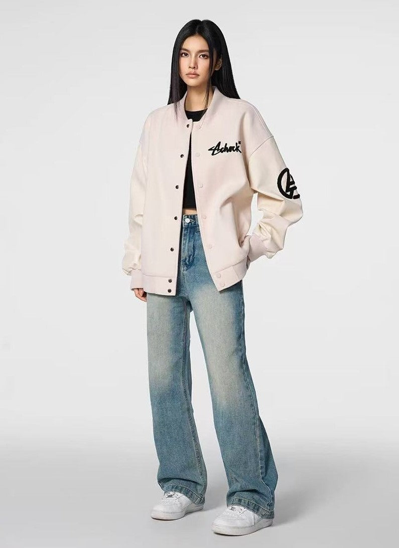 ACHOCK Creative Petal Embroidered Jeans