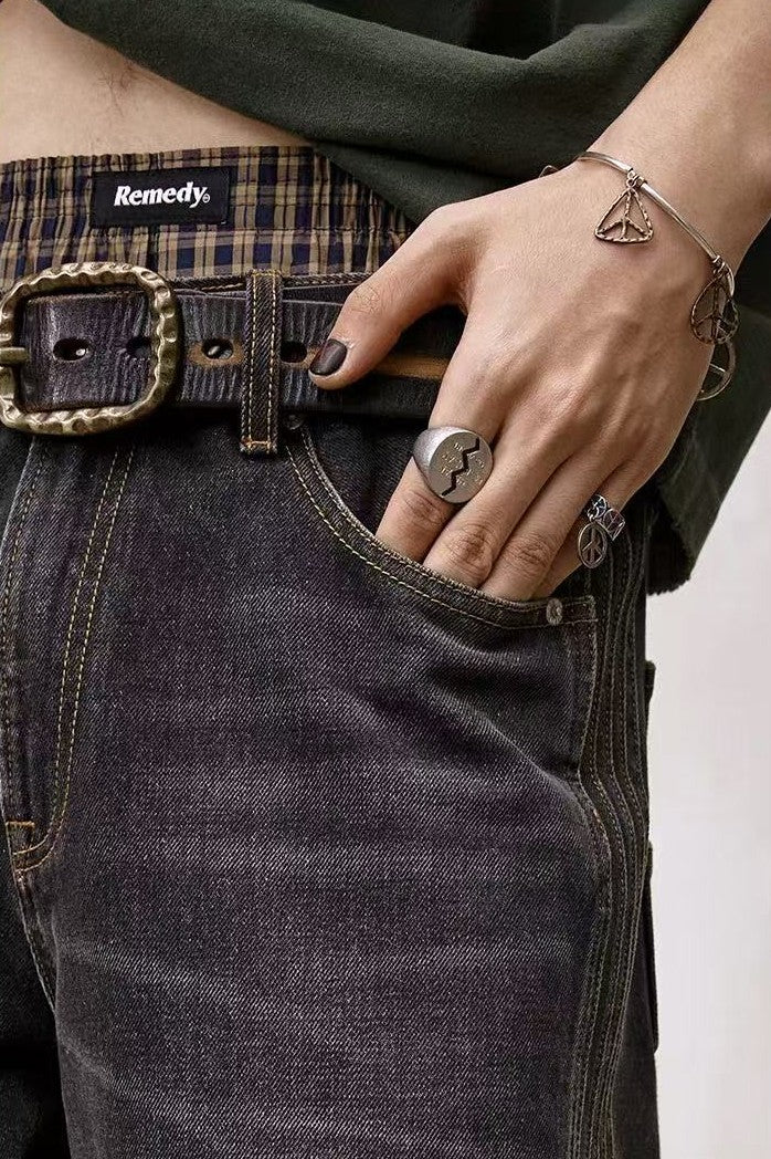 REMEDY Striped Washed Jeans