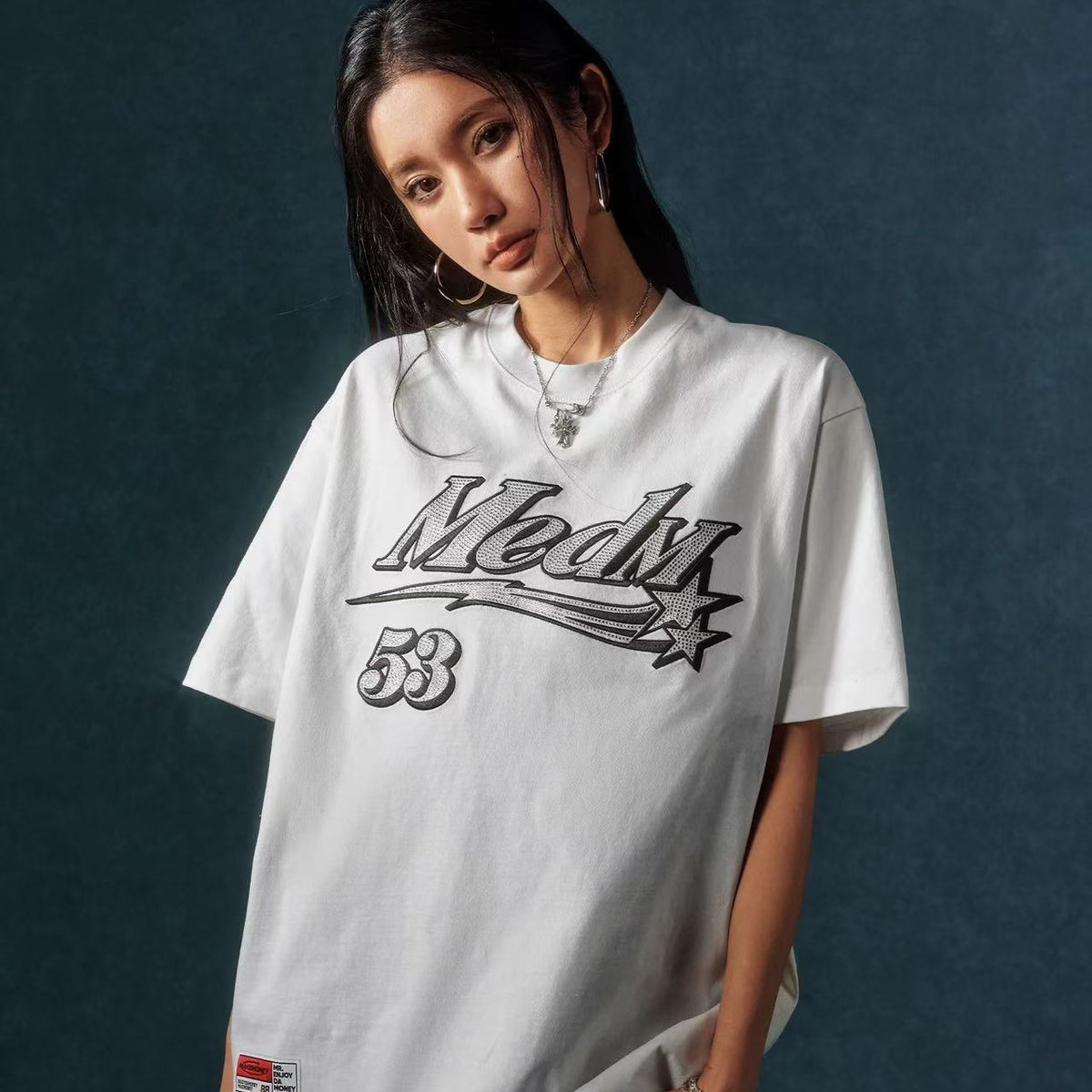 MEDM Diamond Logo Hot Drill  Short Sleeve T-shirt