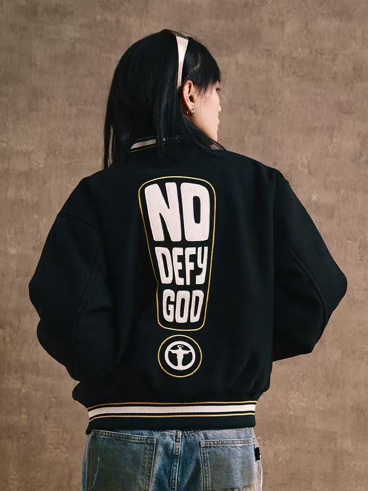 REMEDY Lightning Pledge Embroidered Letter Jacket
