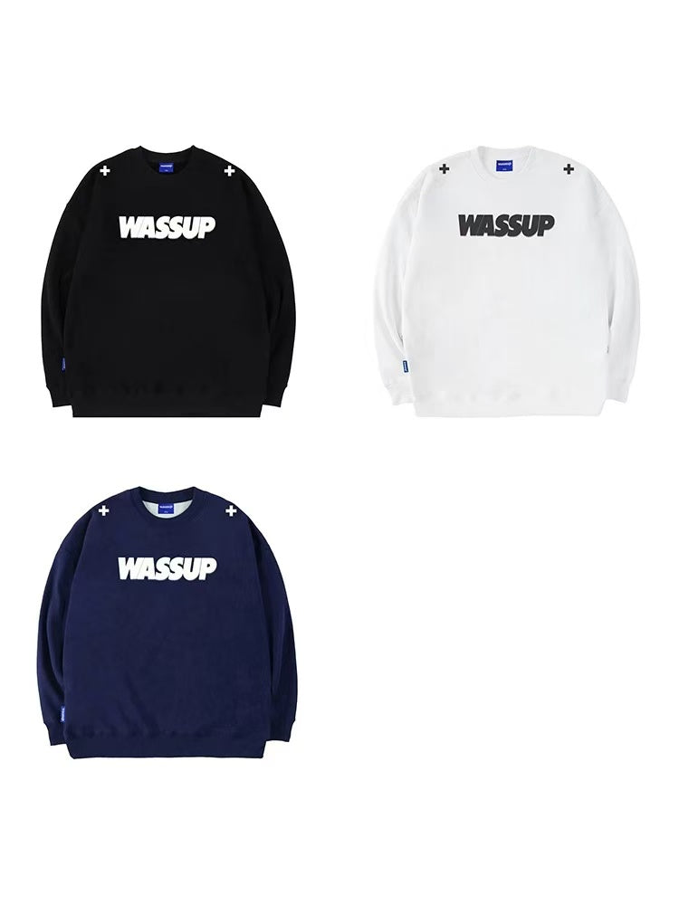 WASSUP Double Cross Printed Logo Sweatshirt