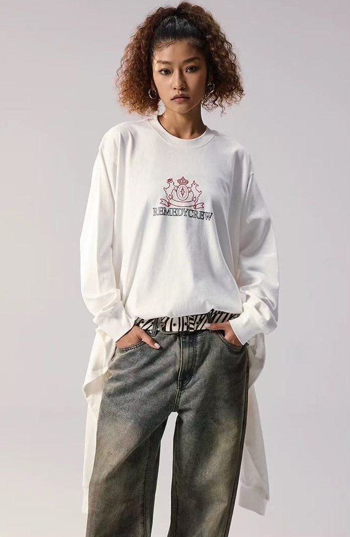 REMEDY Logo Print Four-sleeves Design Long-sleeve Tee