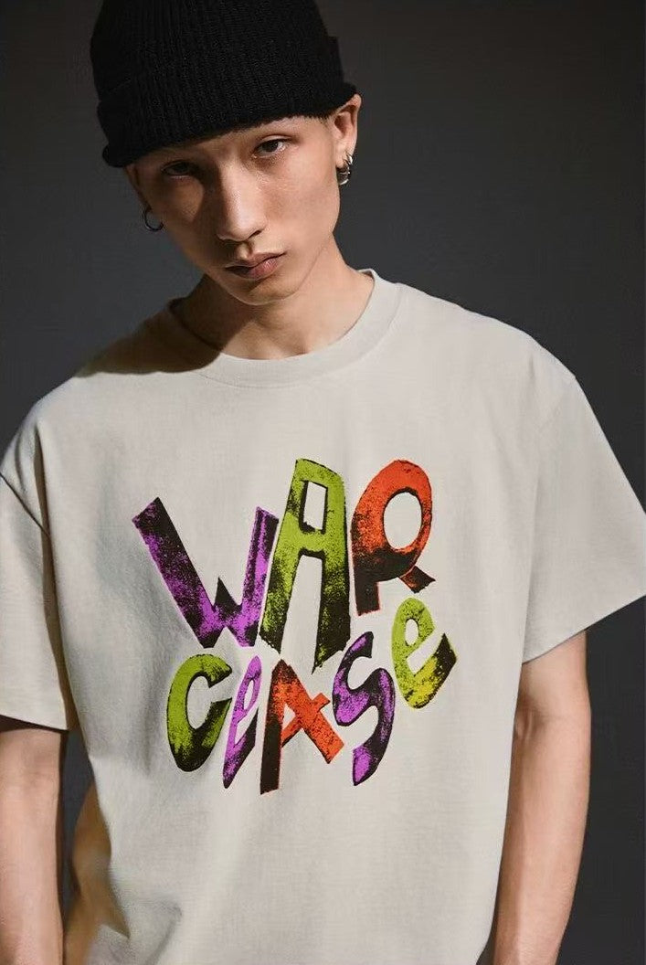REMEDY Vintage War Cease Match Print Short-sleeve T-shirt