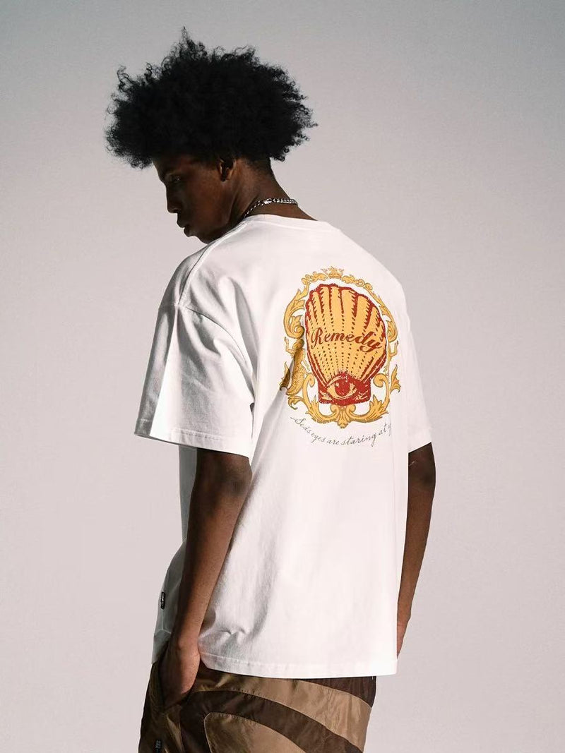 REMEDY Retro Judgment Eye Shell Print Short-Sleeve T-Shirt