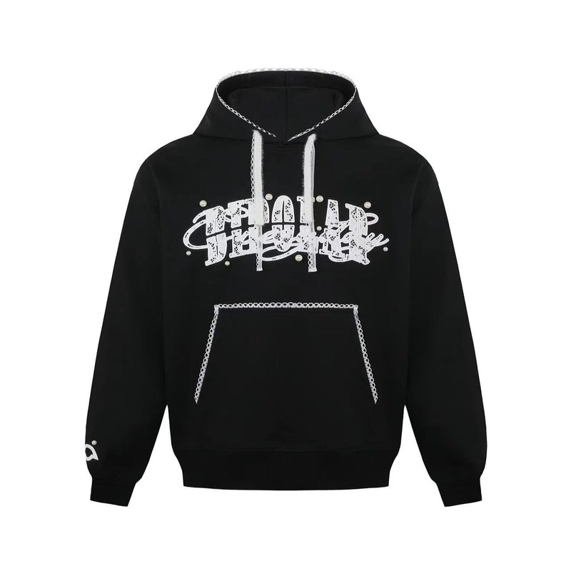 BIPOLAR Lace Pearl Patch Logo Hoodie