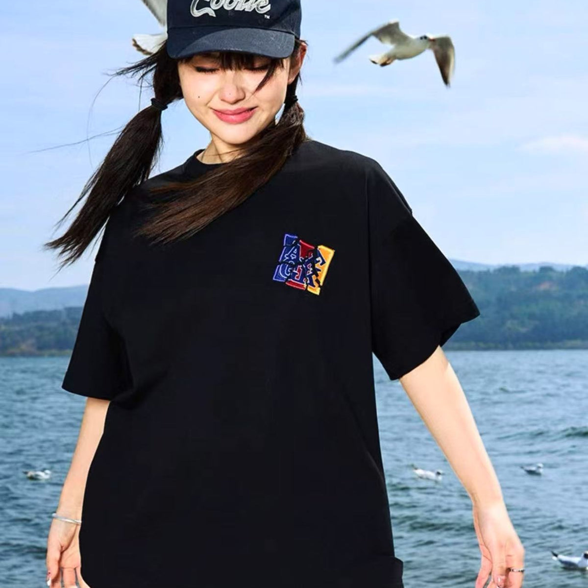 AFGK  Shattered Embroidery Short Sleeve T-Shirt