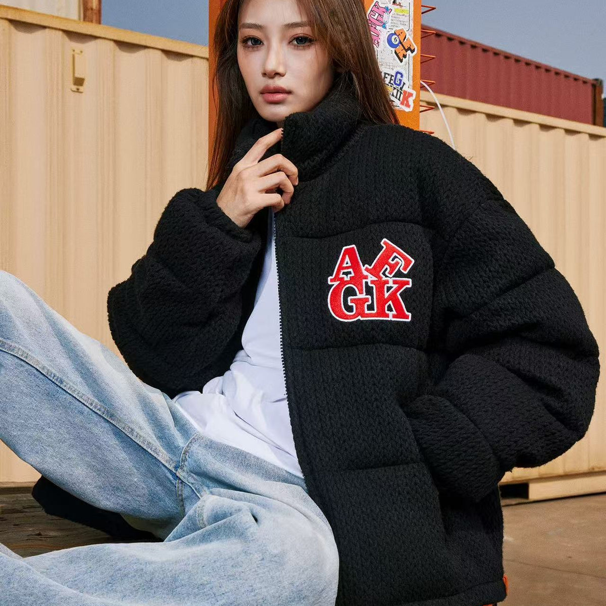 AFGK Letter LOGO Embroidered Jacket