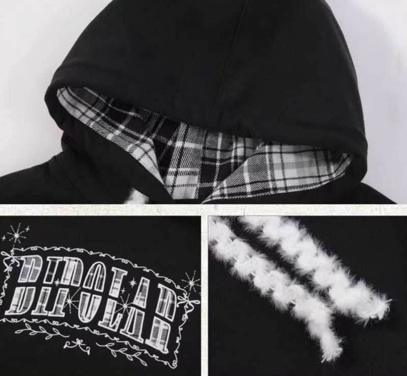BIPOLAR Plaid Star Hoodie