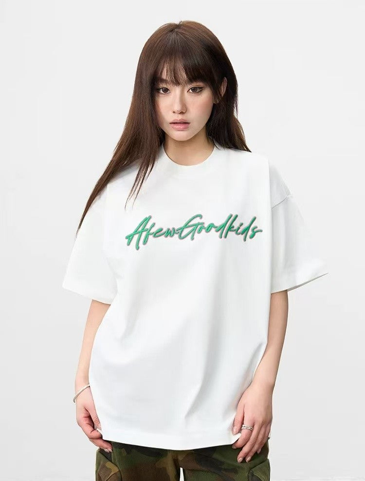 AFGK High-foam Embroidered Short-sleeved T-shirt