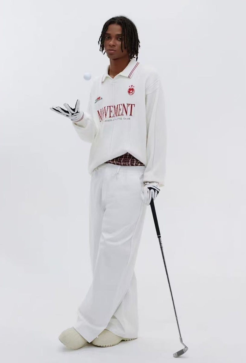 ATRY Contrast Embroidered POLO Striped Sweater