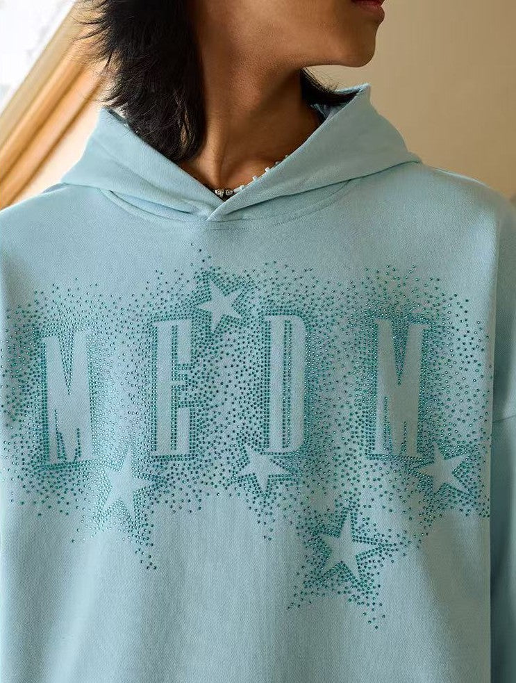 MEDM Rhinestone Star Logo Hoodie