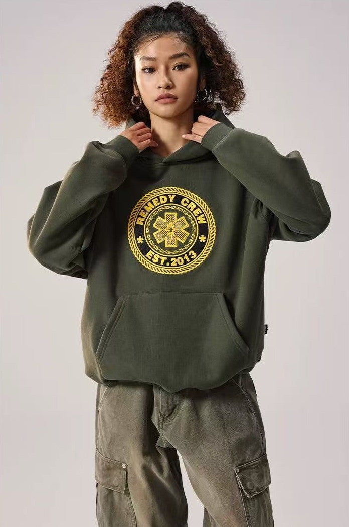 REMEDY Vintage Logo Embroidery Hoodie