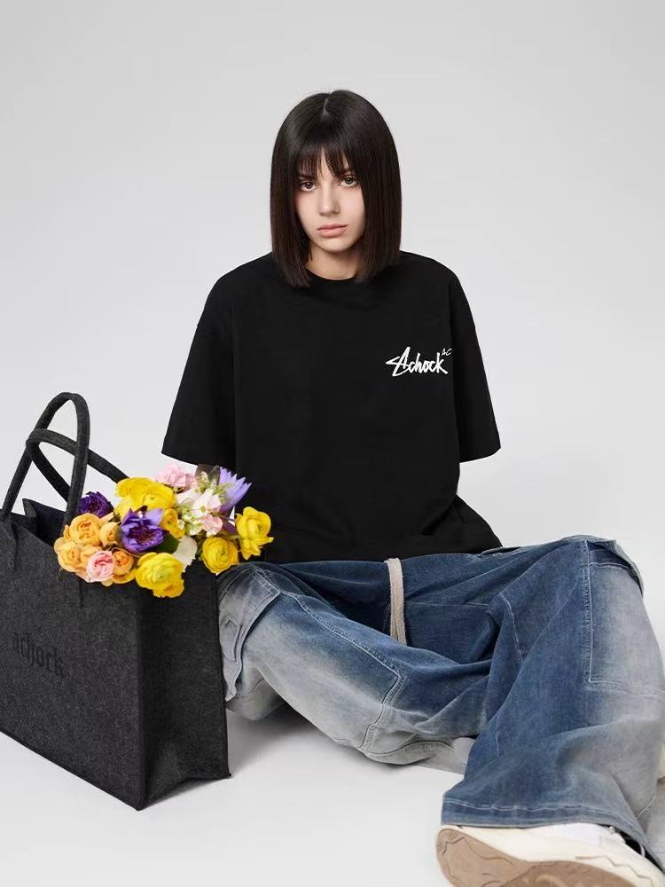 ACHOCK Flower Printed Logo T-shirts