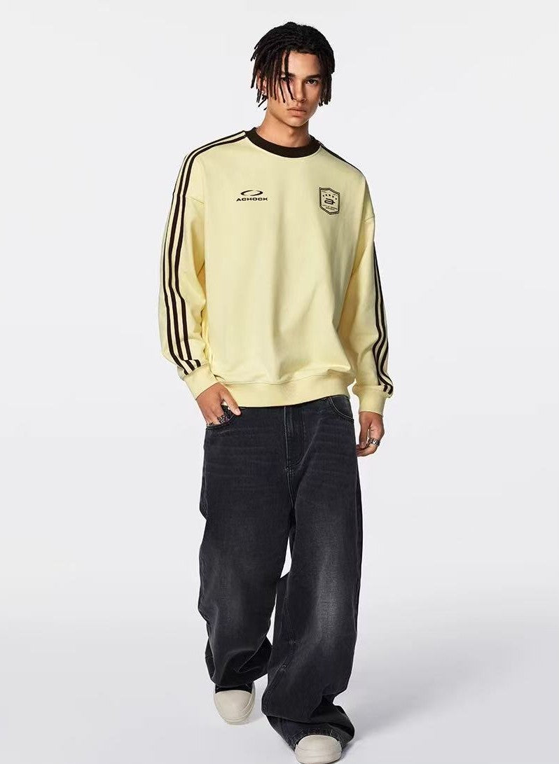 ACHOCK Vintage Washed Logo Stitching Jeans