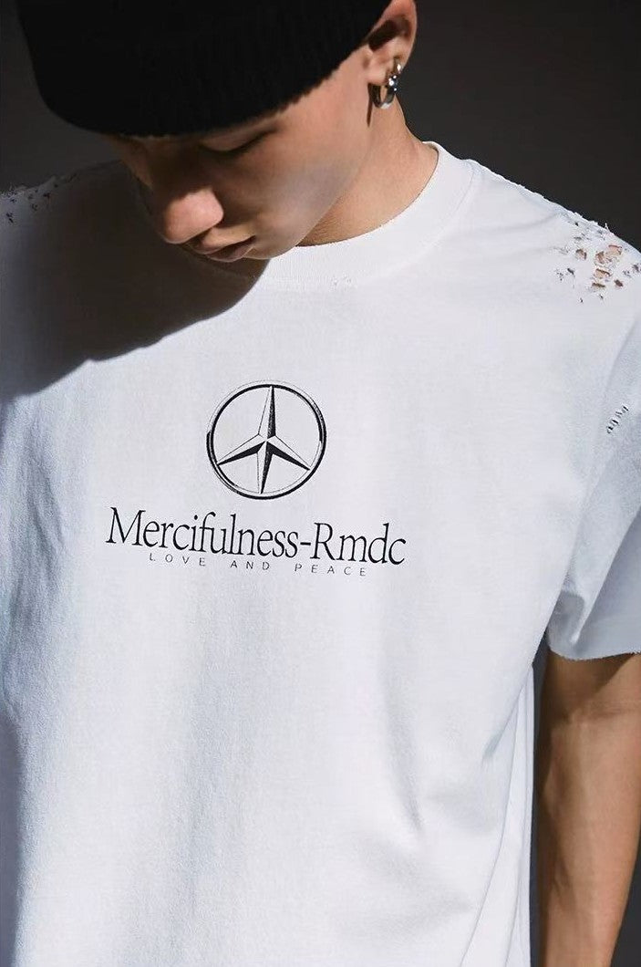 REMEDY Retro Distressed Short-sleeved T-shirt