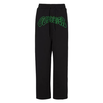 AFGKxOO Letter Embroidered Sweatpants