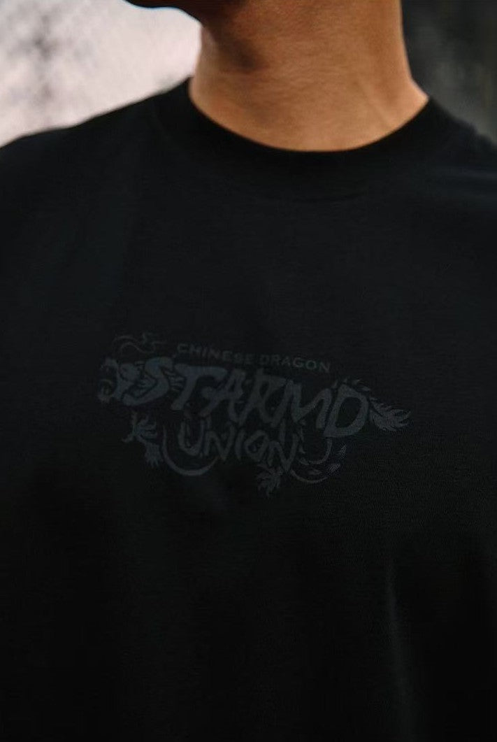 REMEDYxSTA Dragon Claws Letter Print Short-sleeve T-shirt