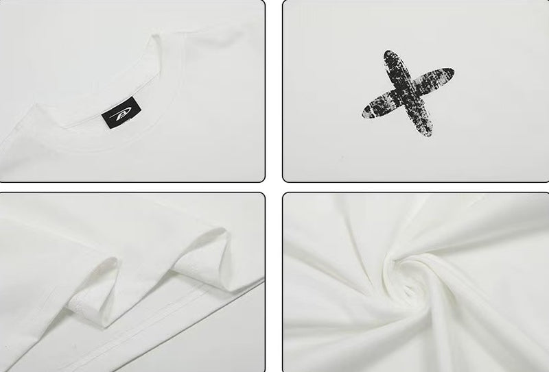 ACHOCK Retro Simple Cross Long-sleeved Tee