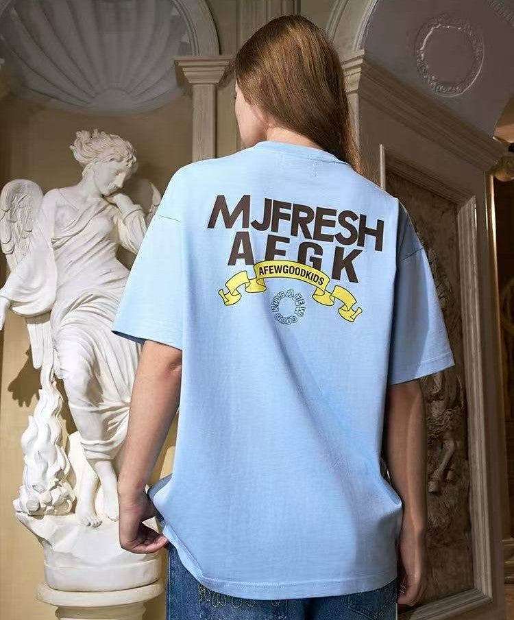 AFGKxMJFRESH Ribbon Printed Short-sleeved T-shirt