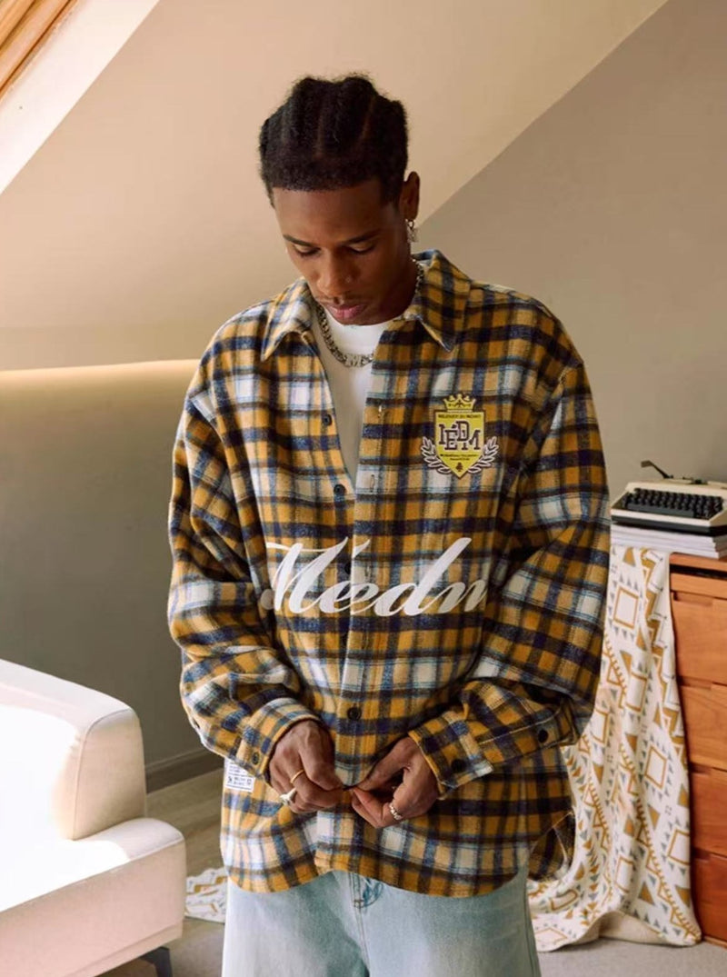 MEDM Plaid Long-sleeve T-Shirt