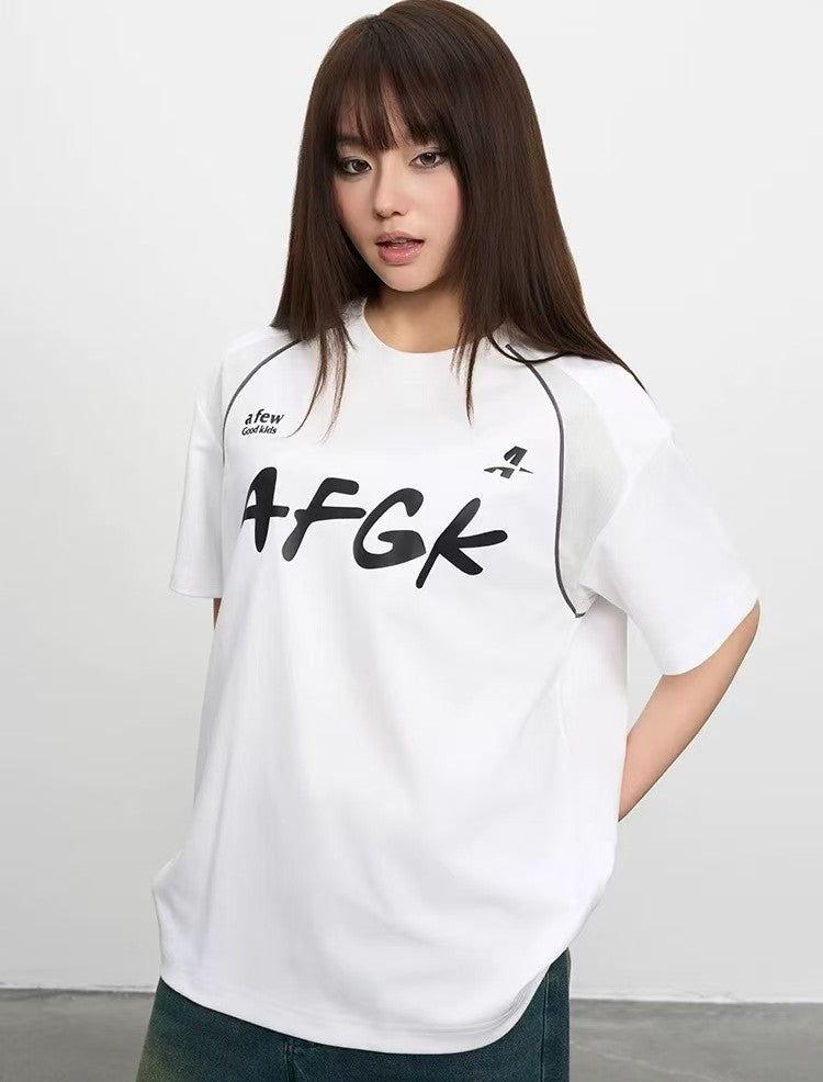 AFGK Mesh Panel Short-sleeved T-shirt