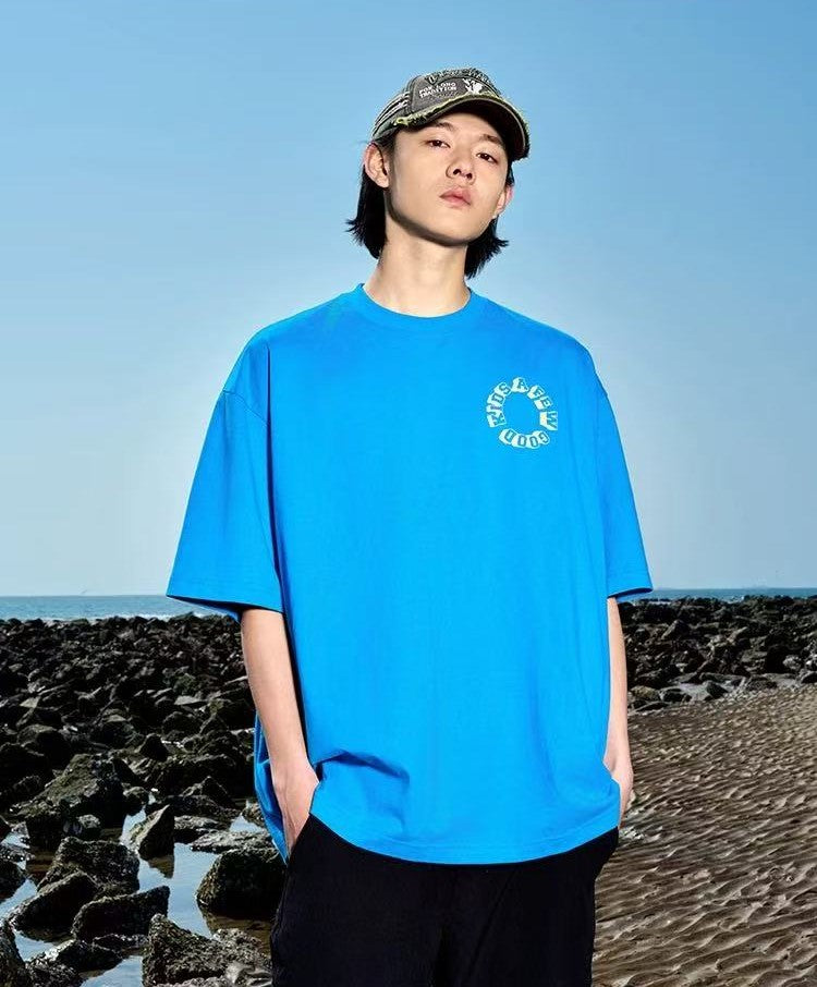 AFGK Slogan Letter Print Short-sleeved T-shirt