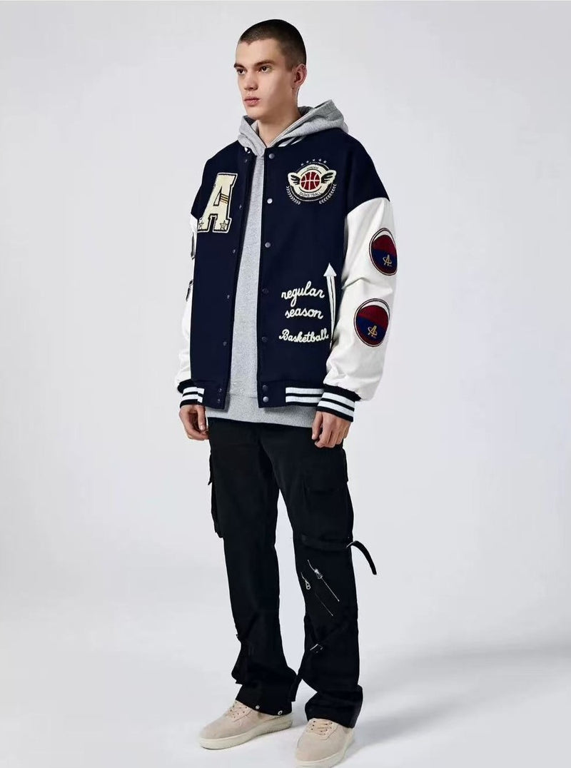 ACHOCK Alphabet Baseball Jacket
