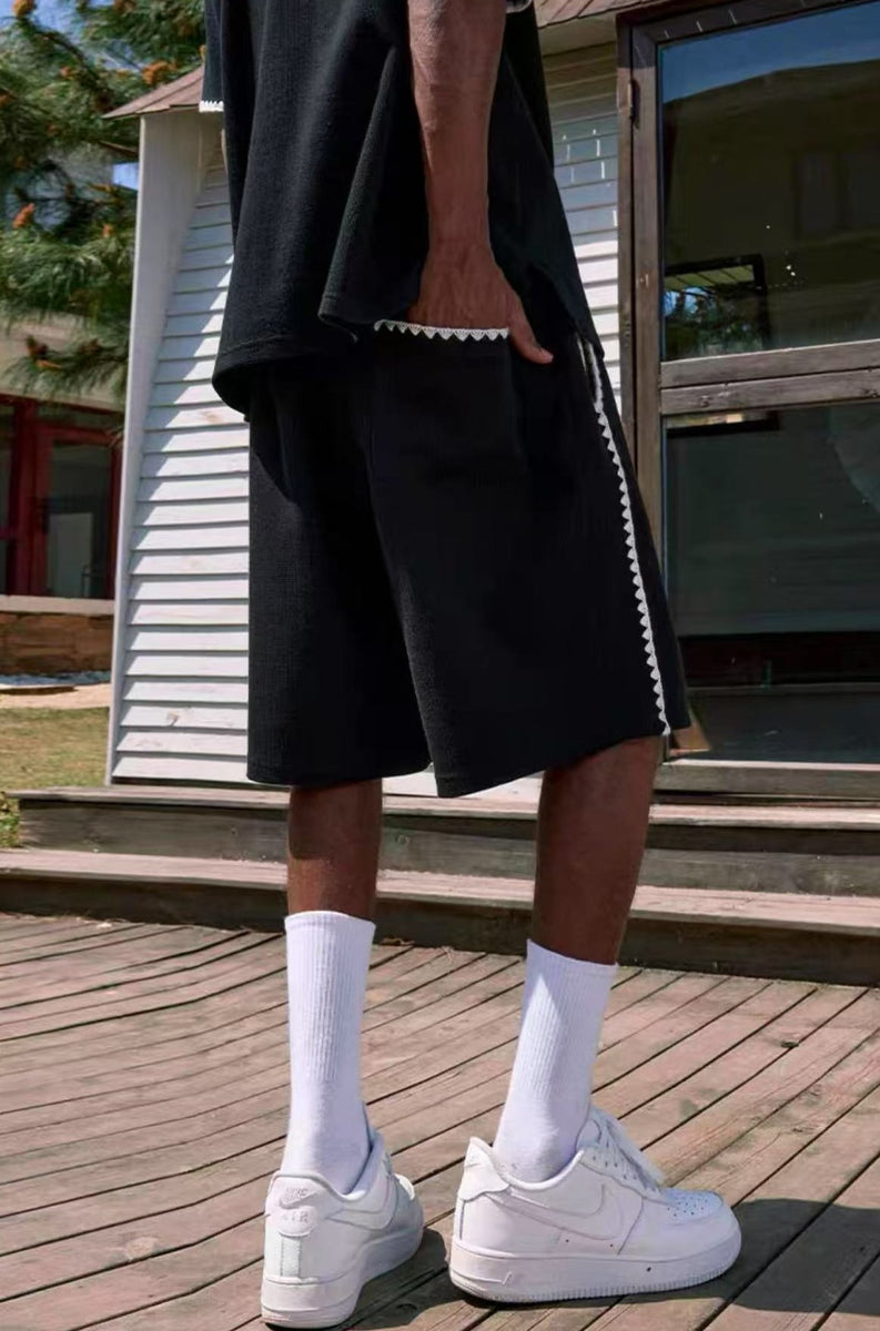MEDM  Waffle Drawstring Shorts