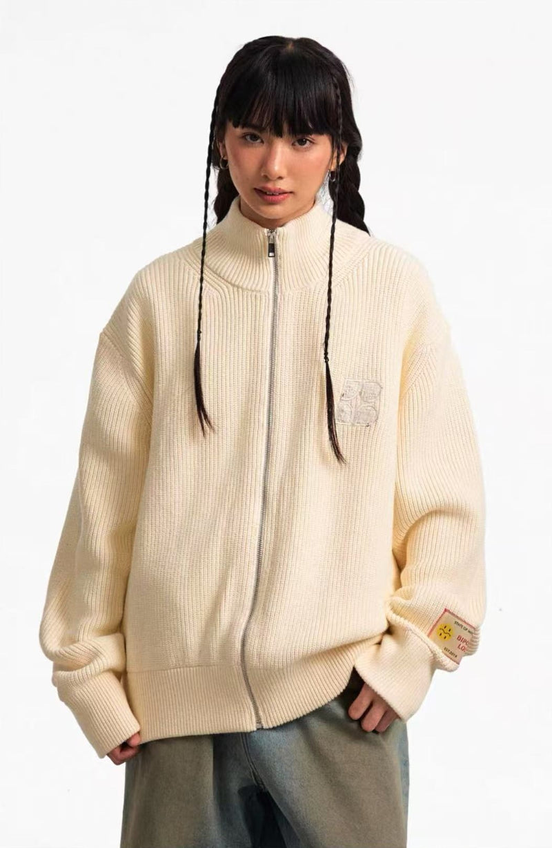 BIPOLAR Knitted Cardigan Zipper Jacket