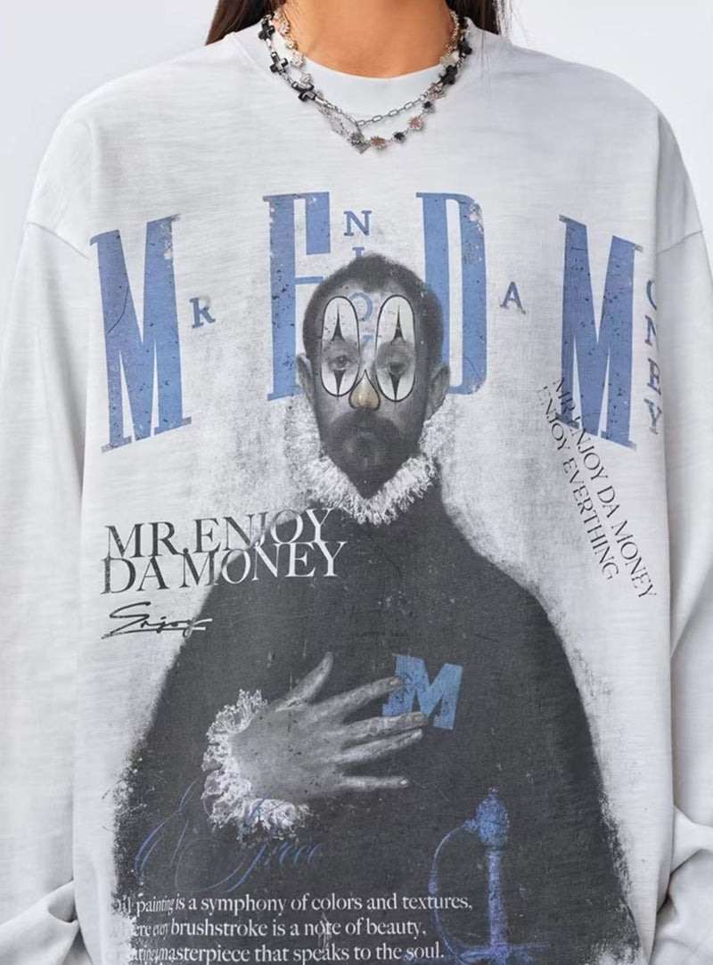 MEDM Spoof Oil Painting Long-sleeved T-shirt