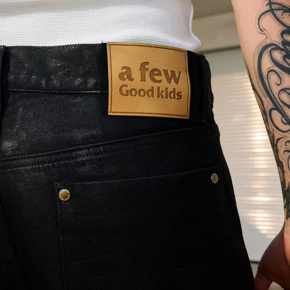 AFGK Casual Loose Wax Denims Pants