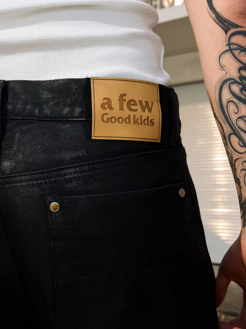 AFGK Casual Loose Wax Denims Pants