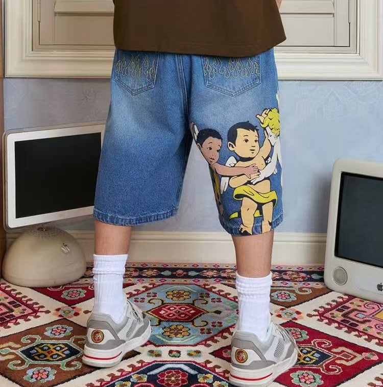 AFGK Three Angels Denim Shorts
