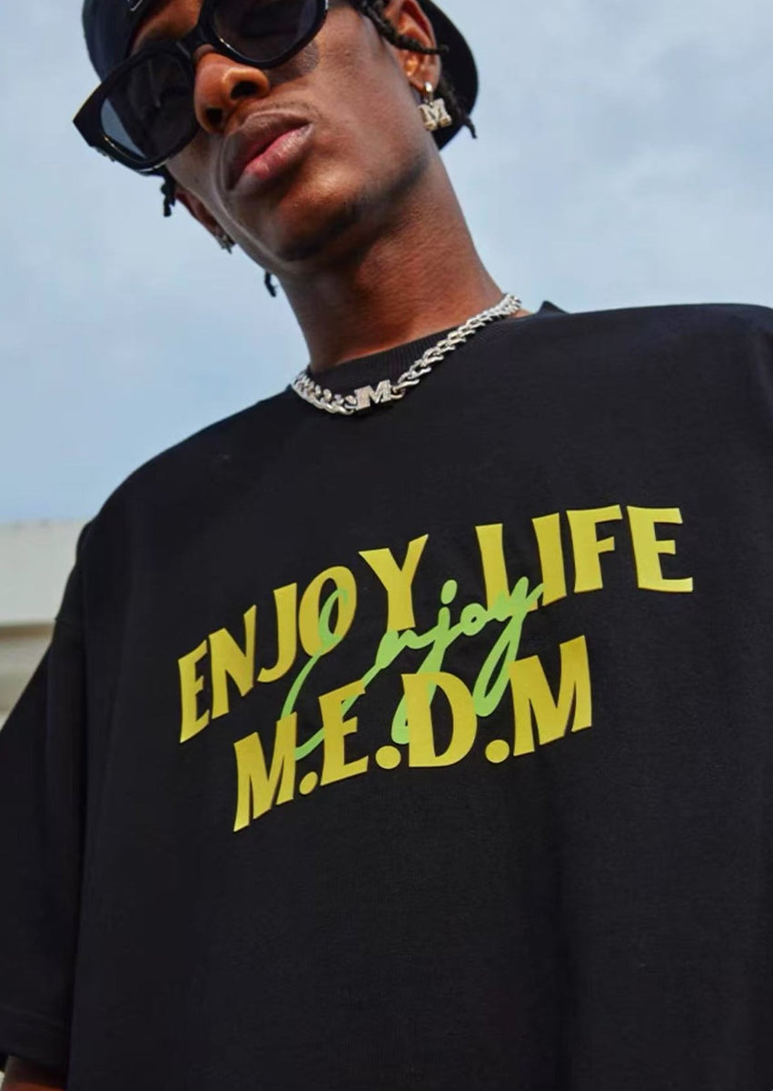 MEDM Three-dimensional Letters Short-sleeved T-shirt