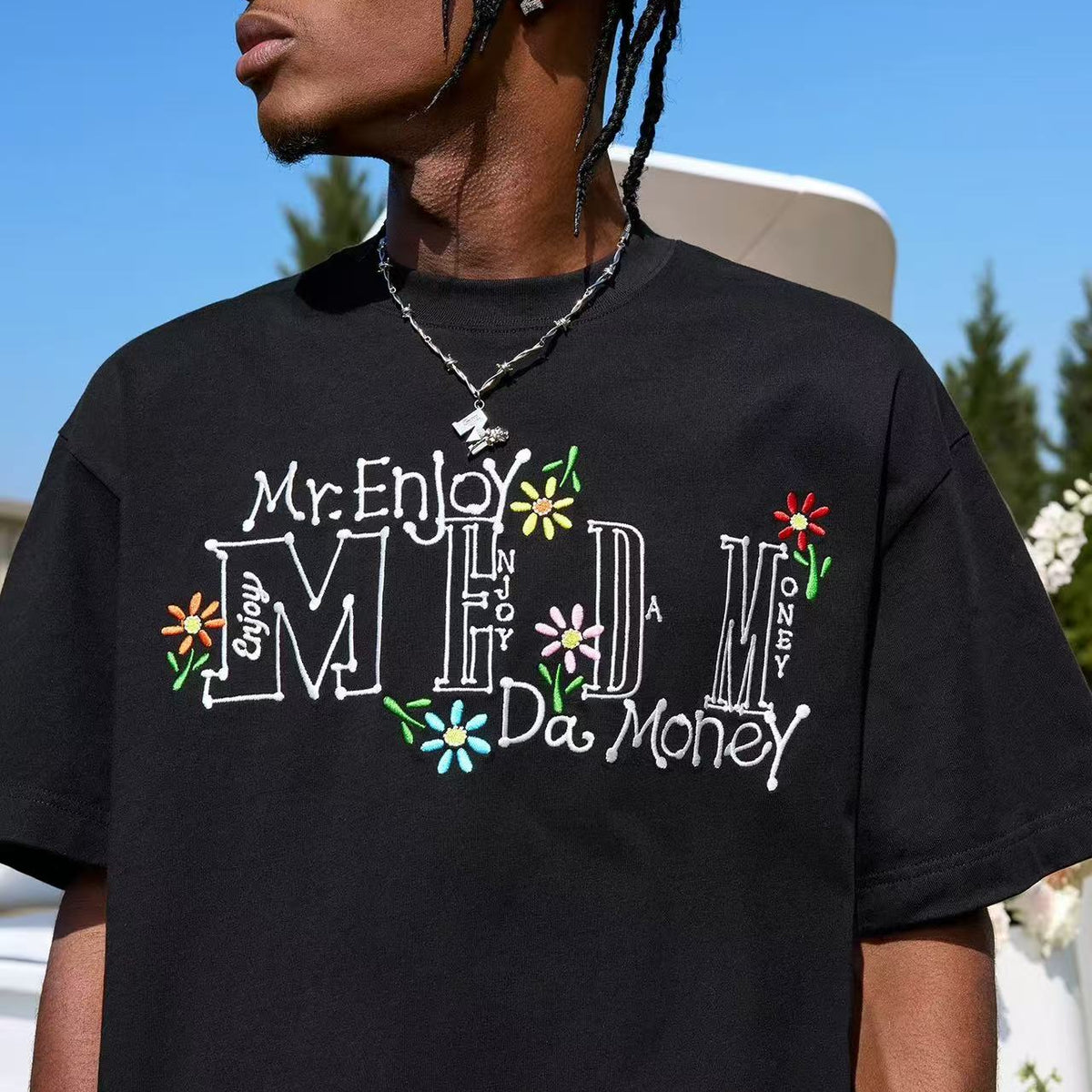 MEDM Scattered Flower Short-sleeved T-shirt