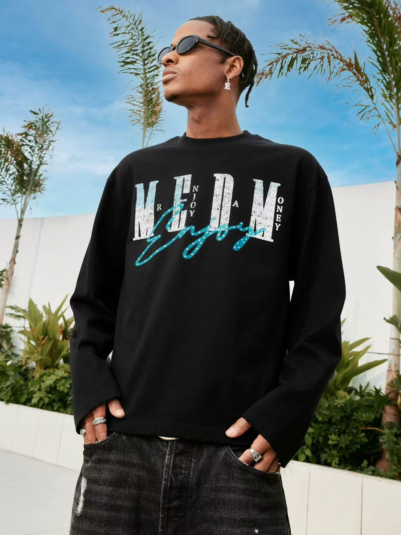 MEDM Washed Cropped Long-sleeve T-Shirt